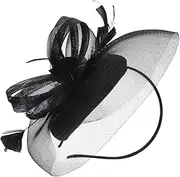 [WESIEVYA] Elegant Wedding Gauze Fascinator Hat for Women Lightweight Headband for Tea Party Cocktail Events and Banquets Stunning Durable and Comfortable Wear Black