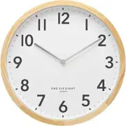 NEW One Six Eight London Jack Solid Pine Wall Clock, White, 40cm