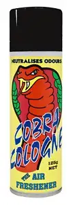 Cobra Cologne Aero Black Aqua Car Air Freshener 125G Aerosol Neutralizes Odours