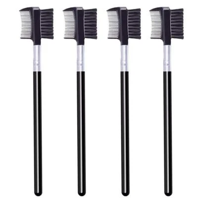 4Pcs Eyebrow Brush and Comb Set Portable Spoolie Brushes for Eyelashes Extension