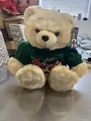 K-Mart 2000 Happy Holiu Collectible Teddy Bear w/ Green Knit Sweater