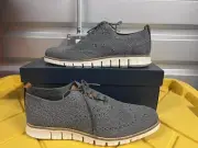 Cole Haan Gray Zerogrand Stitchlite Wingtip Oxford Dress Shoes C27692 Men 10