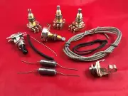 Guitar Upgrade wiring Kit Fits Gibson Les Paul Long Shaft Pots Switch PIO Caps