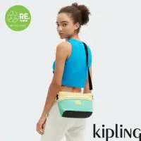 在飛比找momo購物網優惠-【KIPLING官方旗艦館】黃綠撞色拼接大開口肩背包-MIN