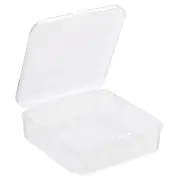 12pcs Clear Storage Container with Hinged Lid 65x20mm Plastic Square Craft Box