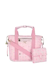 GUESS Pink Bear 3-Pack Mommy Baby Bag and Mat Set, Polyester