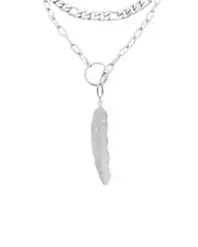 ADORNIA Stainless Steel Leaf Y Necklace