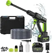 DREAMBETTER Cordless Pressure Washer, 6-in-1 Nozzle Portable Handheld Power Washer 1060 PSI, 4.0 Ah Battery Operated 3 Speeds Ajustable Electric High Pressure Cleaner for Car/Floor
