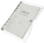 HOUDERCO Transparent Planner Notebook with Binder Covers Inner Daily Agenda Notepad for Home Office Travel for Recording Plans Messages Inspirations
