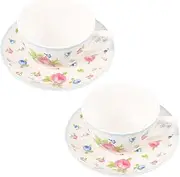 Amosfun 1set Bone China Coffee Cup Set Espresso Cup Festival Design Capacity Tea for Daily Use Parties