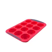 Daily Bake Silicone Muffin Pan 12 Cup Red