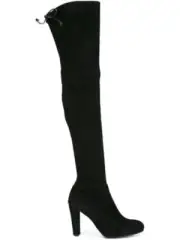 New STUART WEITZMAN HIGHLAND Size 8.5 Black Suede OTK Tall Boots NIB 8 1/2