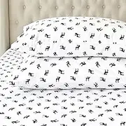 Elegant Comfort Ultra Soft 4-Piece 100% Turkish Cotton Flannel Sheet Set - Holiday Christmas Flannel Sheets, Warm and Cozy Premium Quality, Deep Pocket Fitted Sheet- King, Black Elk