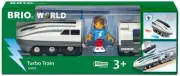 BRIO - Turbo Train 63600300, Battery Powered, 3 Pieces for Kids