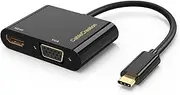 USB C to HDMI VGA Adapter, CableCreation Type C to VGA to USBC Compatible with Galaxy S22 Ultra, MacBook Pro 2020, iPad Pro 2020, Yoga 910, Surface Go