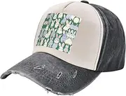 [CADREWY] Many Bunny Cute Print Washed Distressed Baseball Cap Vintage Adjustable Hat Suitable for Most People