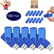 100 Bulk USB Stick 2.0 Flash Drive 1G 2G 4G 8G 16G Memory Swivel Thumb USB Stick