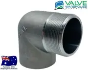 Black Steel Elbow - 90 Deg - M x F - BSP Threaded - 8mm (1/4") - 100mm (4")