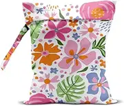 [CVYW] Wet Dry Bag Wet Bag for Swimsuit Dirty Yoga Gym Clothes Diaper Camping Beach Poor Travel Summer Essential Vacation Holiday Summer Boho Flower