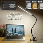 Clip On LED Desk Table Lamp USB Dimmable Switch Eye Care Reading Light Clamp-HOT