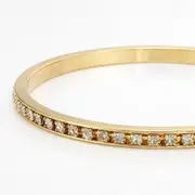 18ct Heavy Yellow Gold Plated Bangle Made with SWAROVSKI(R) Crystals