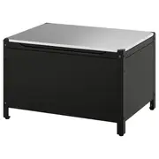 GRILLSKÄR storage box, black stainless steel/outdoor, 86x61 cm
