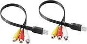 Gadpiparty 1Pair Male to Female Av Cable Set High Speed Data Transmission Compatible with Home Theater Systems Amplifiers and Audio Video Receivers