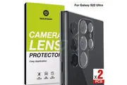 MAXSHIELD For Samsung Galaxy S22 Ultra Camera Lens Screen Glass Protector-For Galaxy S22 Ultra-Black-2 PCS