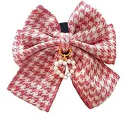Cute Bow Phone Grip Expanding Stands Fashion Cellphone Grip Holder Universal Rotatable (Pink Grid)