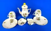 HEREND PORCELAIN HANDPAINTED ROTHSCHILD CAPPUCCINO SET FOR 2 PERSONS + BOX NEW!