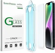 amFilm OneTouch for iPhone 14 Plus (6.7" 2022) and iPhone 13 Pro Max 6.7" Tempered Glass Screen Protector with Easy Installation Kit, Full Coverage Case Friendly (2-Pack)