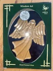 AMIA Studios Hand Painted Glass Angel Hanging Window Art Sun Catcher Wall Heaven