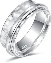 [STROLLGIRL] Sterling silver Simple spinner ring Fidget band ring spinning meditation anxiety ring
