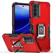 Case for Moto G52 Shockproof Magnetic With Ring Holder - Red