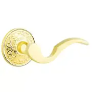 Emtek Cortina Door Lever Privacy Set Lancaster Rosette Polished Brass