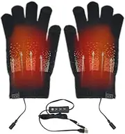 [Generic] Electric Heated Gloves - USB Winter Warm Cycling Gloves - 3 Levels Thermal Ski Gloves, Removable Winter Touchscreen Heated Gloves for Cycling, Driving, Hiking