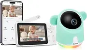 Baby Monitor with Camera and Audio, Baby Camera Monitor 1080P WiFi Smartphone App Control Night Vision 4.3 Inch Screen, 2 Talk Temperature Humidity Sensor