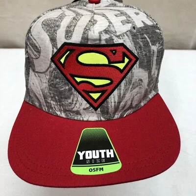 SUPERMAN LOGO YOUTH OSFM ADJUSTABLE SNAPBACK CAP HAT