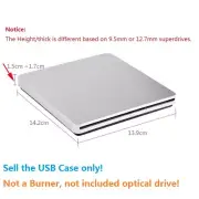 IDE Superdrive 9.5mm 12.7mm External Slot in USB Case for Apple MacBook CD DVD