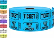 1000 Boletos Para Rifa Azules (Seleccion De 8 Colores), Rollo Doble, Boleto P...
