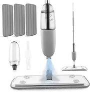 FOYTOKI Floor Mop Wet Mop Spray Mop Dust Mop Mops for Floor Cleaning Scrubbing Mop Rotatable Mop Wet Dry Mop Ceramic Floor Cleaning Mop Floor Cleaner Mop with Water Spray Stainless Steel