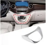DIYUCAR ABS Plastic Car Centre Console Switch Panel Frame Cover Trim Compatible with Benz V Class W447 V250 V260 2015-2020 Interior Accessories (Silver)