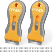 2 Pack Razor Blade Scraper with 20 Metal Razor Blades, Plastic Scraper for Clean