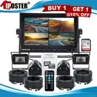9" Quad Monitor DVR AHD 1080P 2M Color Side View Reversing Camera Kit For Truck