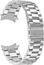 NPKNGZTATW 46mm SM-R800 Curved End Strap Sports Premium Stainless Steel Watchband Metal Wrist Strap Silver Black For Samsung Galaxy Watch Watch strap