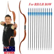 25Ibs 50" Archery Traditional Takedown Recurve Bow+12X Arrow for Archery Hunting