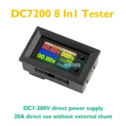 DC7-200V 20A 1.14" IPS LCD color screen 8-in-1 multifunction Power Voltage Meter