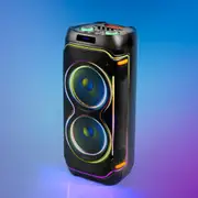 X Echo Mega Party Tower Speaker 100W with Wireless Microphone Black