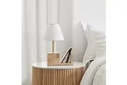 Sherwood Marie Wooden Bedside Table Lamp With Bookshelf