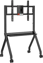 Homodoskey Mobile TV Stand with Wheels,Height Adjustable TV Crat for 42-75 inch LCD LED Screen TVs Holds up to 75kg, Design for The Office Home and Classroom